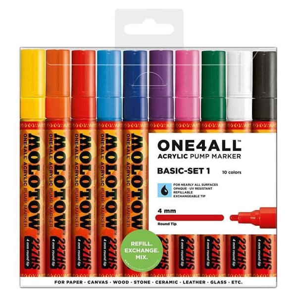 Basic Kit 1 av 10 Molotow One4All 227HS markörer, 4 mm