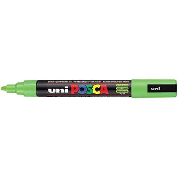 Uni PC-5M Marker - POSCA - Set med 6 delar - Grön - Opak - Fin
