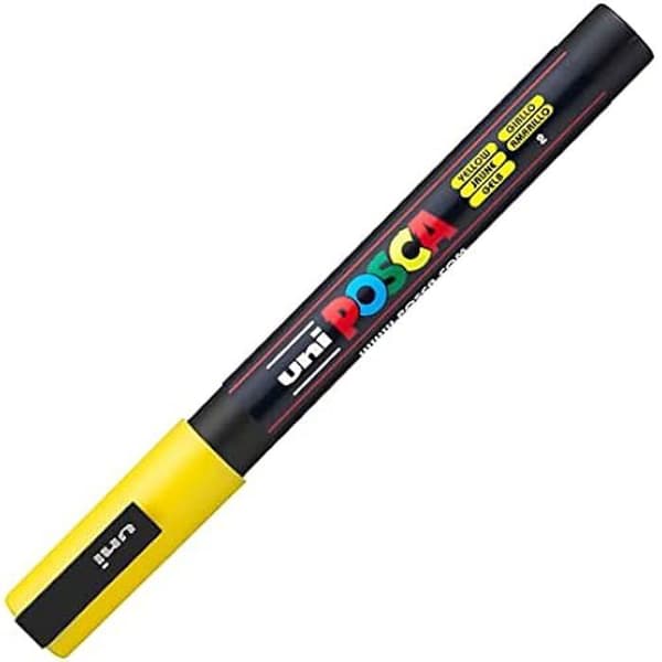 Penna - POSCA - CF6 FICKA FIN GUL - Fin spets - Opak - Vattentålig