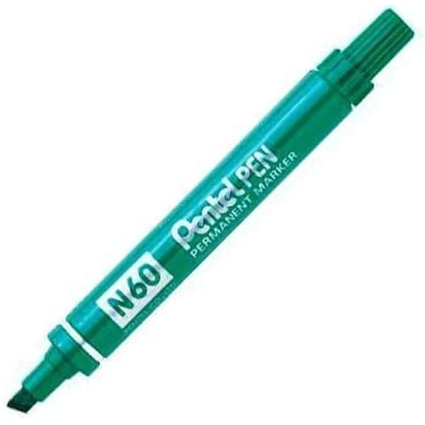 Industriell markör - PENTEL - Mejselspets - Aluminiumkropp - Grön färg - 1000 meters skrift
