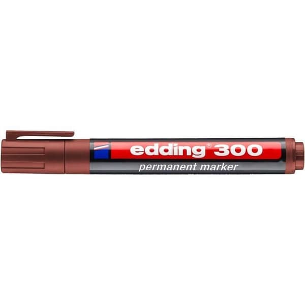EDDING Permanenta markörer - Förpackning om 10 - Brun - Rund spets 1,5-3 mm