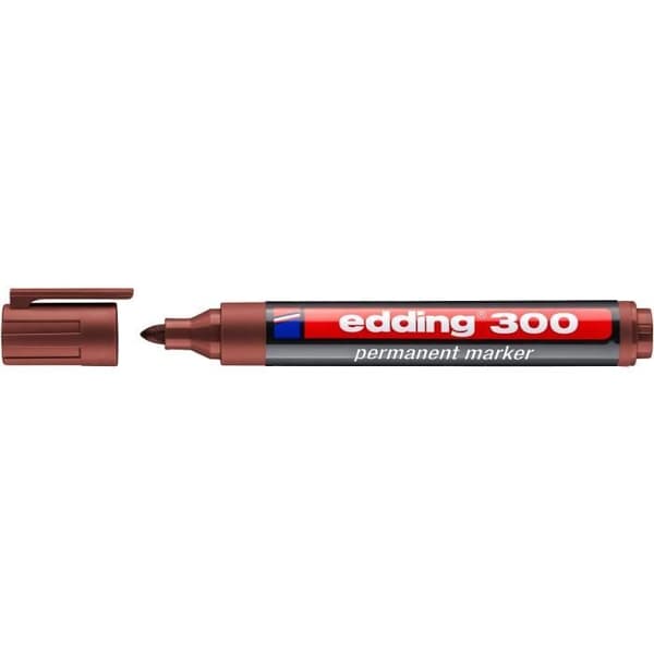 EDDING Permanenta markörer - Förpackning om 10 - Brun - Rund spets 1,5-3 mm