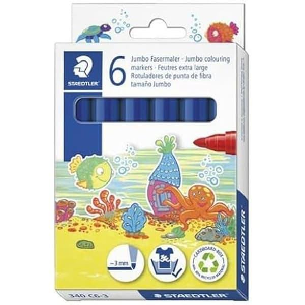 Markörer - STAEDTLER - Noris Club - Set med 6 - Blå färg - Opaque - För barn