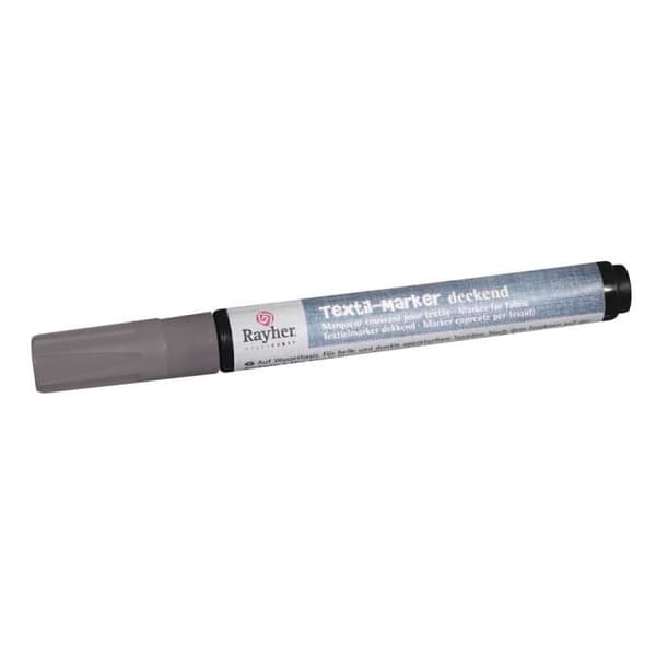 Täckmarkör för textilier, silver, rund spets 2-4mm, med ventil