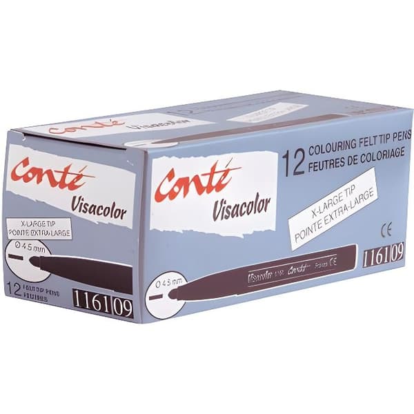 Visacolor 1161 stor spetspenna svart - x12