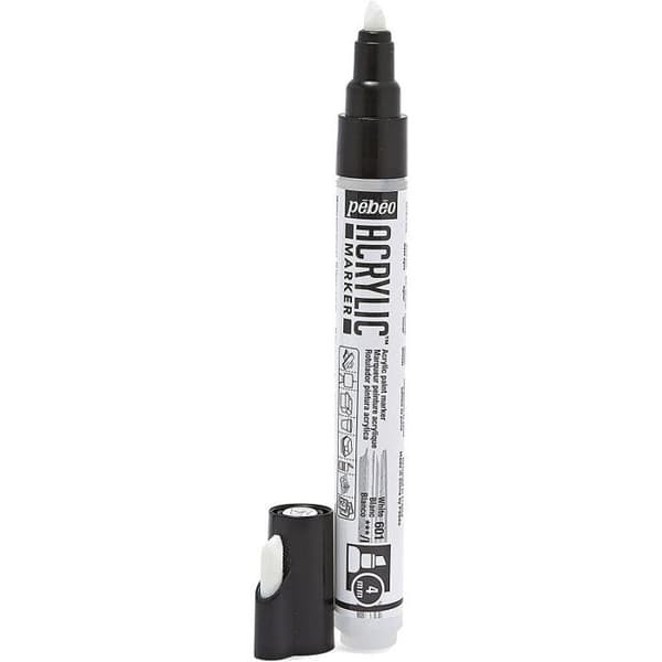 Acrylmarker - Vinklad Spets 4 mm Vit