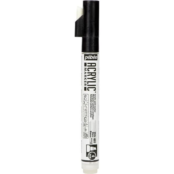 Acrylmarker - Vinklad Spets 4 mm Vit