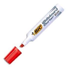 Raderbara markörer - BIC - Velleda 1791 - Mejselspets - Röd ketonbläck