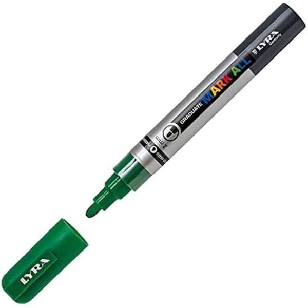 Permanent marker LYRA - Set of 6 - Tip 2 mm - Light green - Intense and overlayable colors