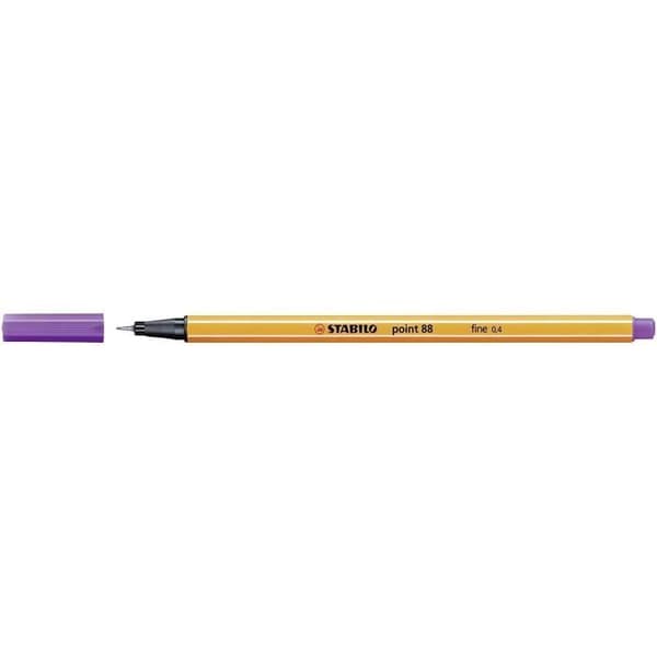 Filtpenna fin spets 0,4 mm - STABILO - Set med 10 fickor med 8 pastellfärgade tuschpennor