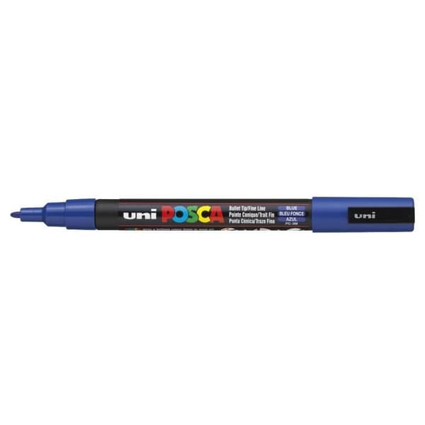 Markör - UNIBALL - POSCA PC3M - Fin konisk spets - 0,9-1,3 mm - Mörkblå