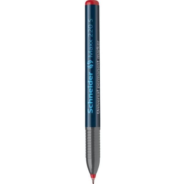 Universell permanent märkpenna - Schneider - Maxx 220 - 10-pack - Superfin spets - Röd