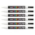 Miniatyrbild 1 av 2: Set med 6 st PC3M fina koniska spetsmarkörer 0,9 - 1,3 mm Vit