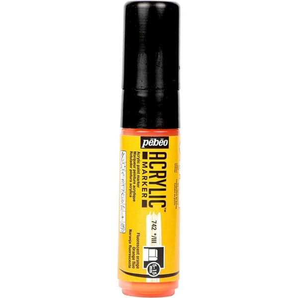 Akrylfärgsmarkör - PEBEO - Tjock spets 5/15 mm - Orange Fluo - Opaque - Stor