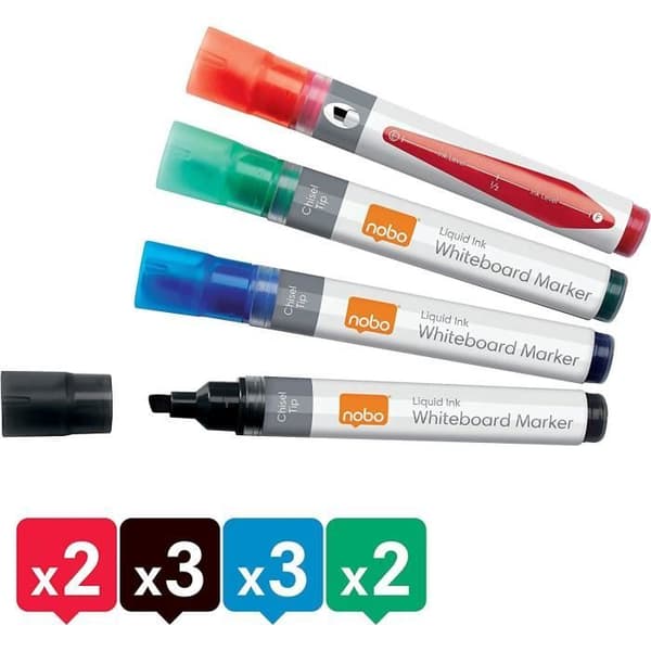 Förpackning med 10 flytande bläck Torrraderingsmarkörer Whiteboard Mejselspets 4 mm
