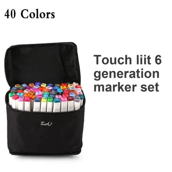 YA*Markers 40 Colors Alcohol Pen Graphic Art Dual Spets Penna Ritverktyg DIY Barn Present - XY FR