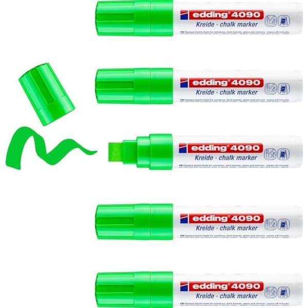 Pakete med 5 vätskefärgade kritor 4090 ljusgrön 4-15 mm