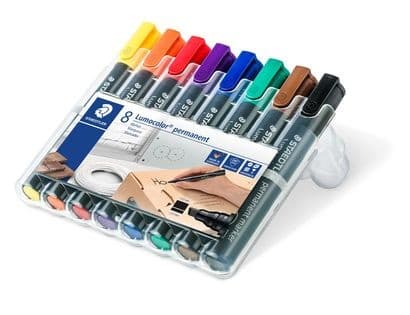 STAEDTLER Permanent Marker 8 Färger Mejslad 350WP8