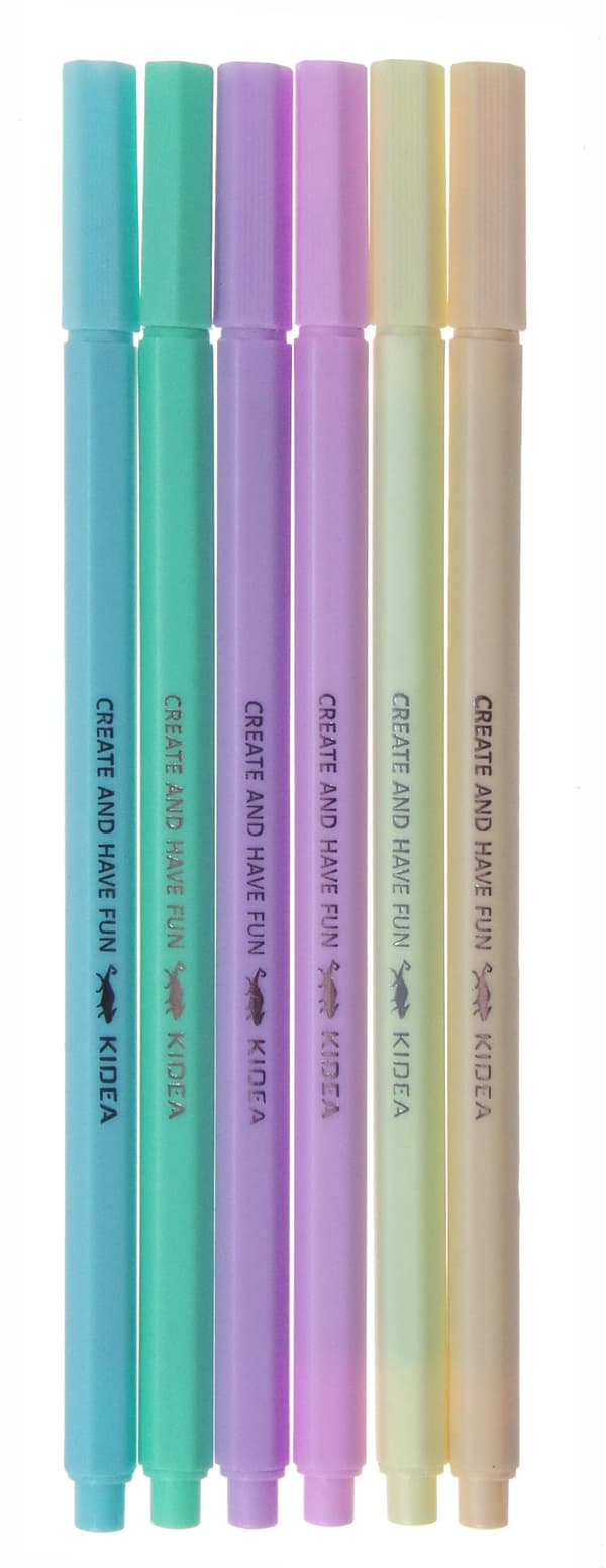 Kidea 6-farve pastel kuglepenne