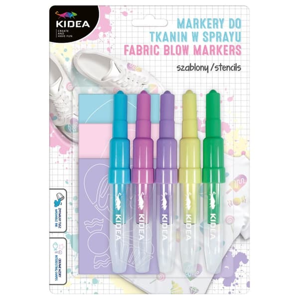 Kidea Sweet Love Stencil Tyg Markers Spray 5 st