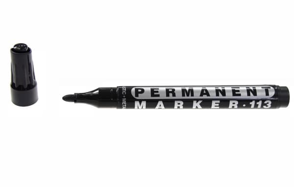 Leely permanent markör rund svart 12 st BOX