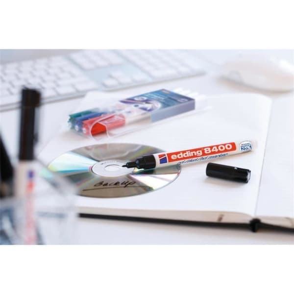 Förpackning med 10 CD-DVD-BD-markörer 8400 blå 0,5-1 mm