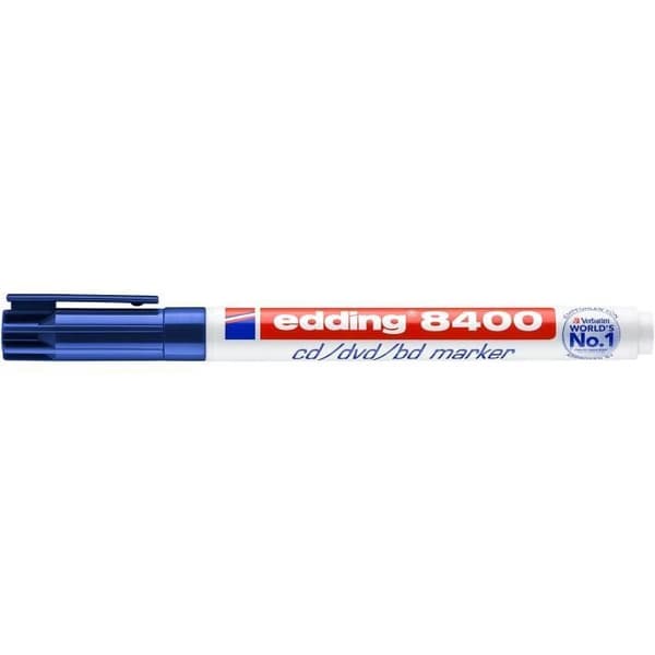 Förpackning med 10 CD-DVD-BD-markörer 8400 blå 0,5-1 mm
