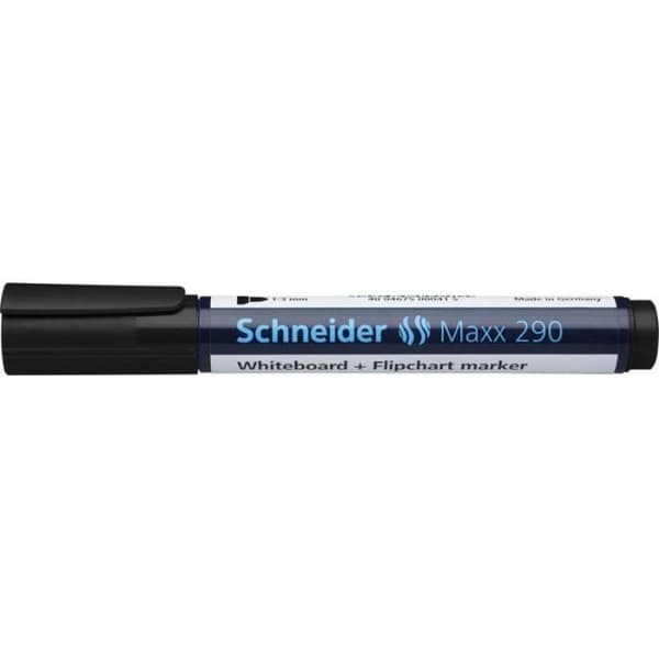 Förpackning med 10 Maxx 290 svarta whiteboardmarkörer