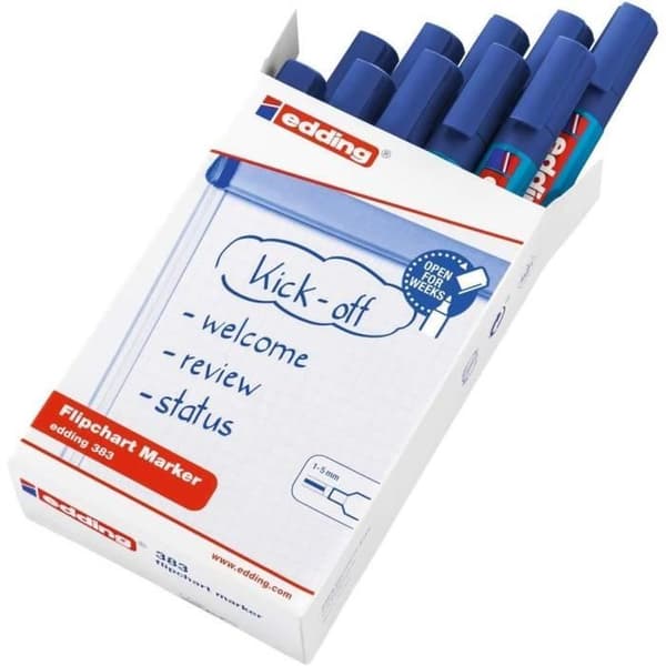Förpackning med 10 Stativpennor 383 blå 1-5 mm