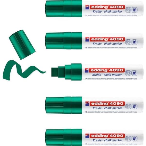 Set av 5 Flytande kritmarkörer 4090 grön 4-15 mm