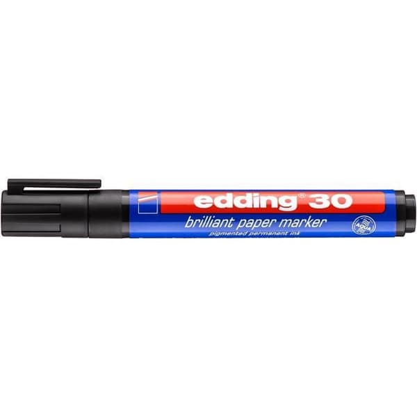 Förpackning med 10 Papper-markerare bläck glänsande 30 svart 1,5-3 mm
