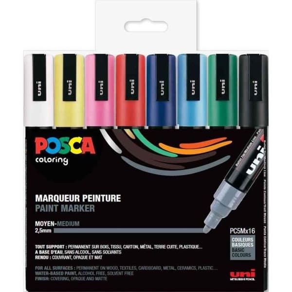 Set med 16 olika PC5M Medium Conical Paste Markers