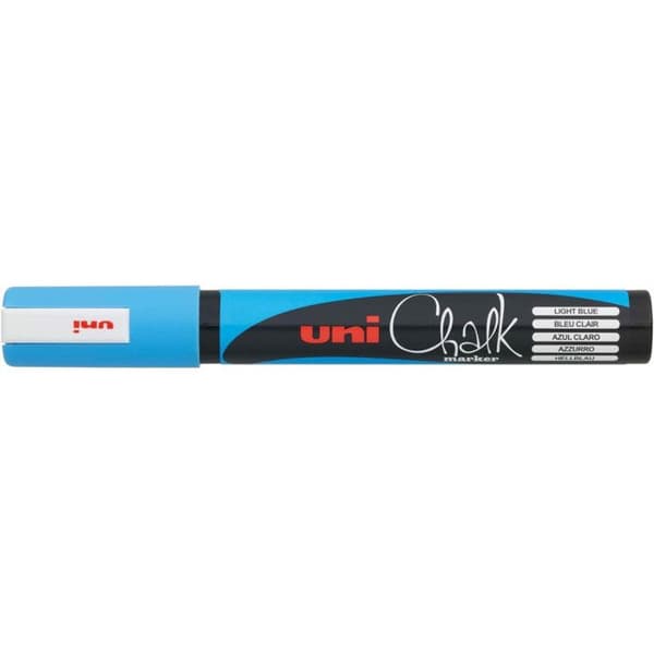 Universell flytande krita markerare Uni-Ball Chalk med medelspets 1,8 till 2,5 mm - paket med 4 assorterade klassiska färger - assorterade