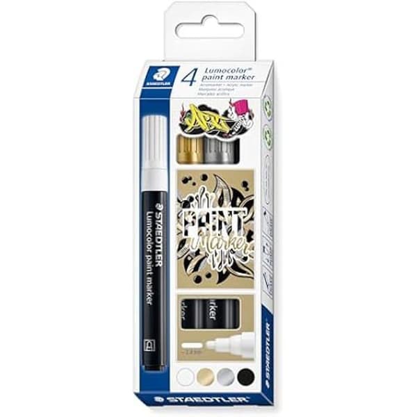 Permanent marker färgvätska - STAEDTLER - 349-4 - Spets 2,4 mm - Assorterad - Pappersförpackning