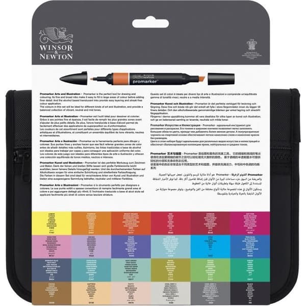 WINSOR & NEWTON Promarker Arts and Illustration Wallet - 24 st