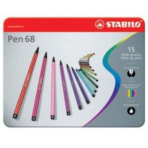 Stabilo Pen 68 Metallask med 15 tuschpennor - 6815-6