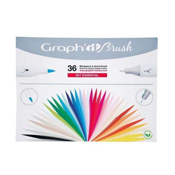Set med 36 Graph'it Brush Essential-markörer