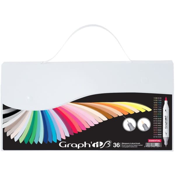 Set med 36 Graph'it Brush Essential-markörer