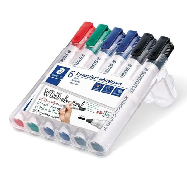 Staedtler Lumocolor 351 Whiteboard-markör Kulspets Ca. Whiteboards, 351 WP6X Whiteboard-markörer, 6-pack