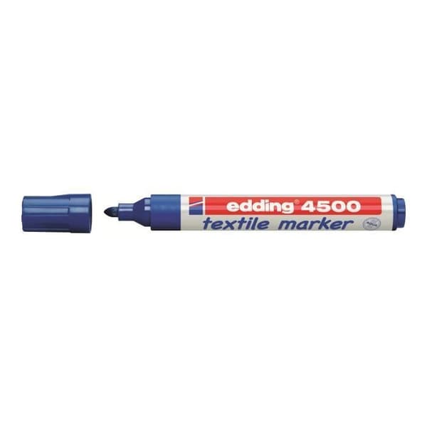 edding 4500 textil textilmarkör blå vattenbaserad pigmentbläck 2-3 mm