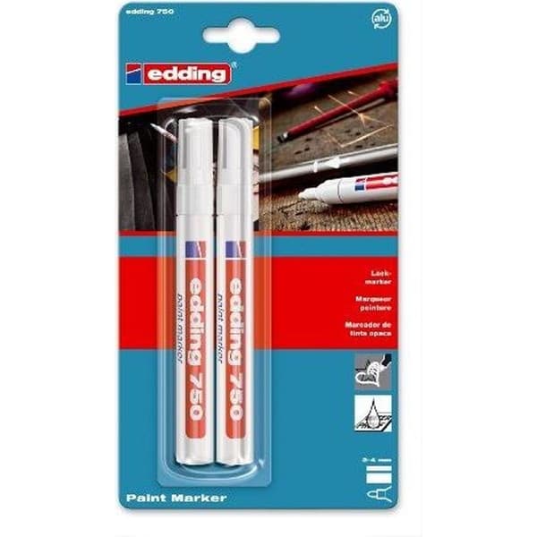 Färgmarkör - Edding - 4-750-2 - Spets 2/4 mm - Set om 2 - Outplånlig
