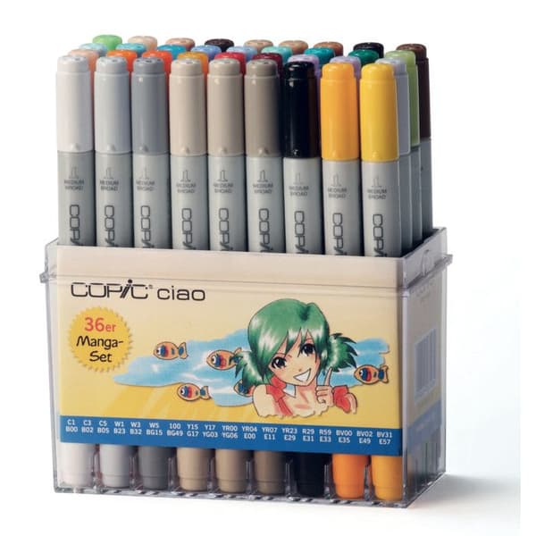 Sätt 36 Manga Copic Ciao Manga-markörer