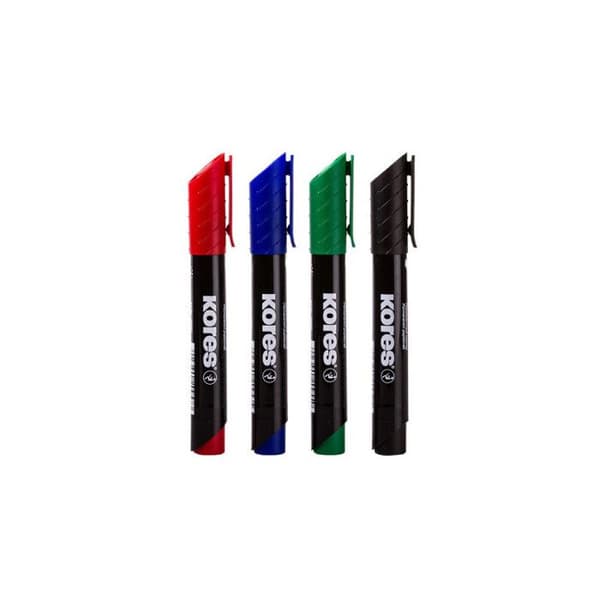 Etui med 4 permanenta marker "K Marker" Kores