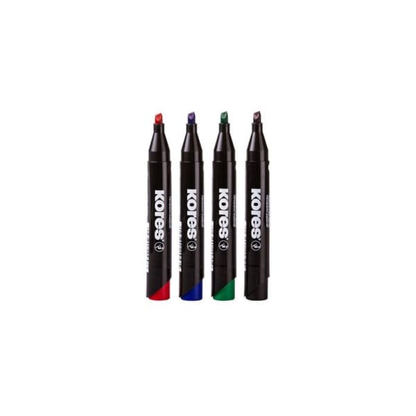 Etui med 4 permanenta marker "K Marker" Kores