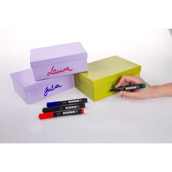 Etui med 4 permanenta marker "K Marker" Kores