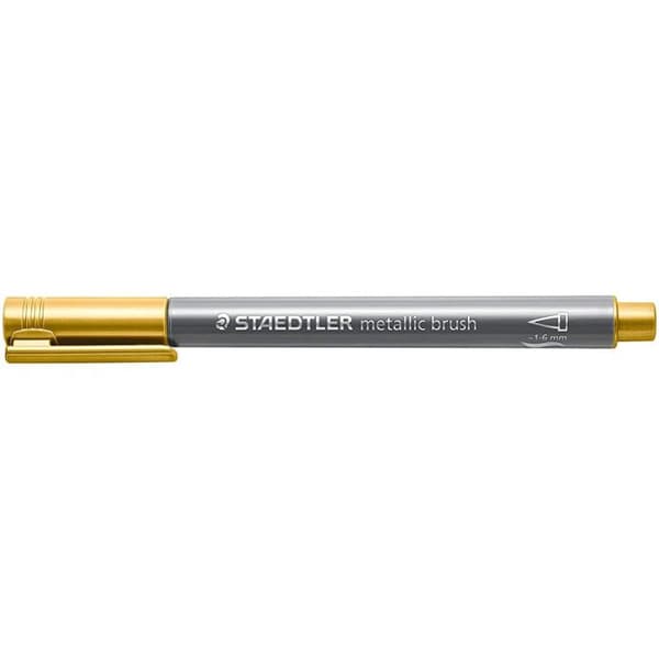 Etui med 10 Staedtler metalliska borstspetsmarkörer
