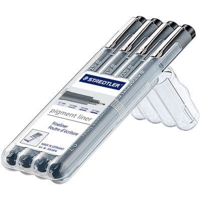 Pigment liner penna - påse med 4