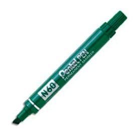 Markörer - PENTEL - N50 och N60 - Mejselspets - Outplånligt grönt bläck - Paket med 12