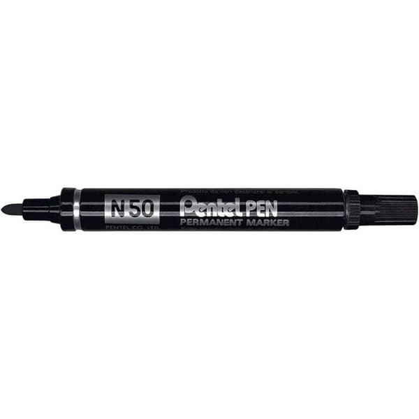 Permanenta markörer - Pentel - N50 - Förpackning med 4 - Konisk spets - Svart/Blå/Röd/Grön