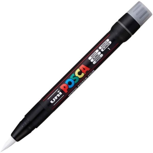 POSCA Marker Brush White - Vattenbaserad färg för alla stöd